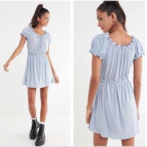 anna sui x uo scalloped baby blue dress